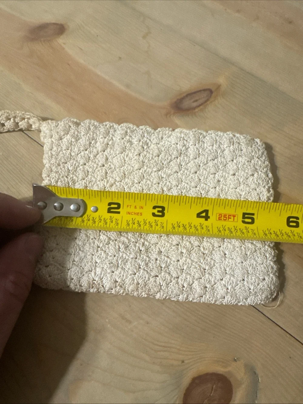 vintage MCM hand stitched Cream Colored clutch purse 1950s
